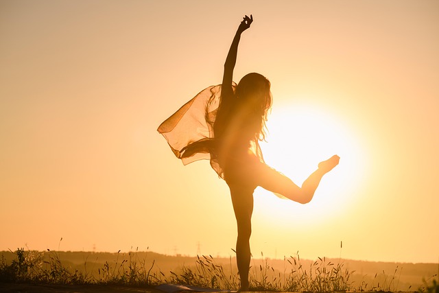 woman, silhouette, yoga, nature, pose, sunset, young woman, dance, sky, sun - hormonal health
